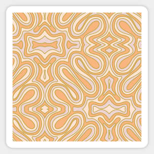 Boho groovy orange pattern Sticker